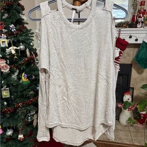 Poof! Cream Cold Shoulder Sweatshirt